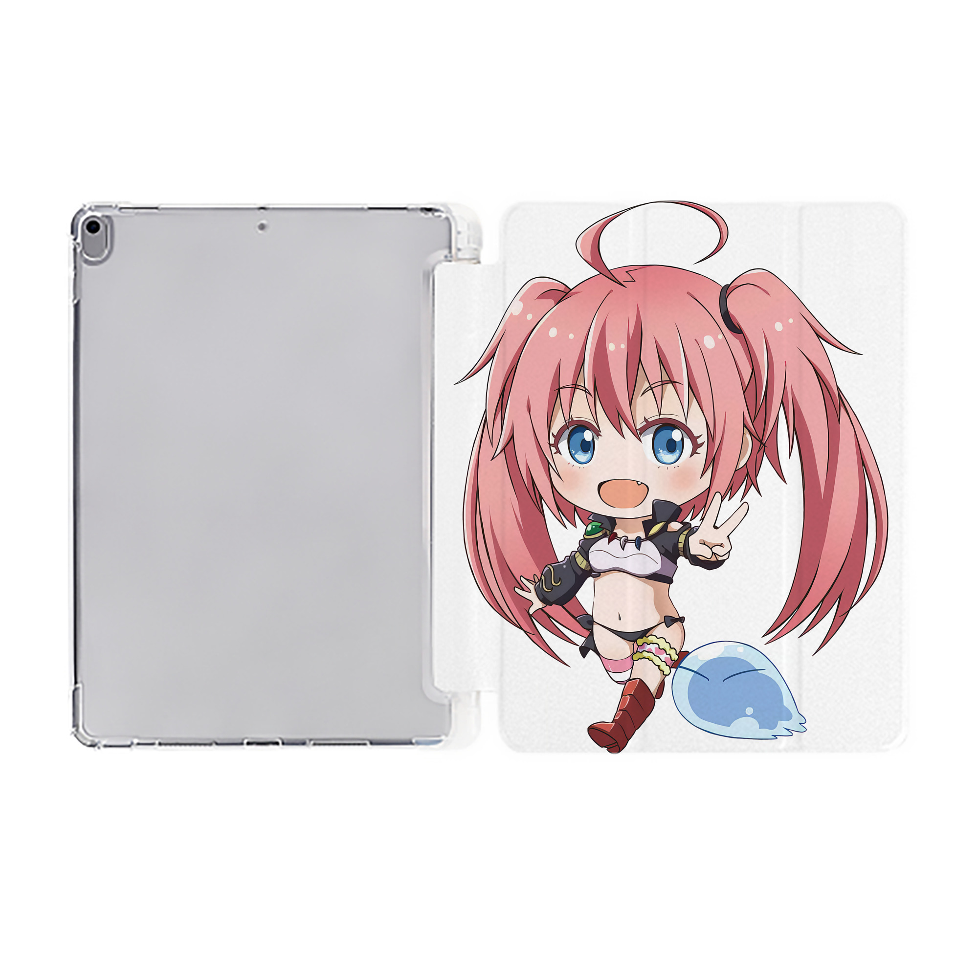 （画像用） 転スラ Regarding Reincarnated to Slime IPad ケース ペン収納付き 三つ折りスタンド PUレザー×シリコン 対応機種9.5/10.5/10.9インチ